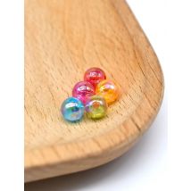 MNFT 100Pcs 5Color Round AB Beads Fly Tying Fishing Material Rigs Making Hard Floating Fishing Beads Diameter Size 6mm