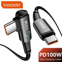 Toocki 100W cavo da USB C a USB C 90 gradi per iPad MacBook Pro Xiaomi Samsung Huawei cavo data di