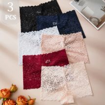 3PCS Sexy Hollowout Weibliche Dessous Mode frauen Boxer Shorts Einfarbig Atmungsaktive Nahtlose Schriftsätze Frau Niedrigen Taille S-XL