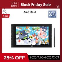 XPPen Artist 12 (Gen 3) Drawing Display with X4 Smart Stylus 2 Dials 8 Keys Portable Graphic Tablet Monitor 99% sRGB