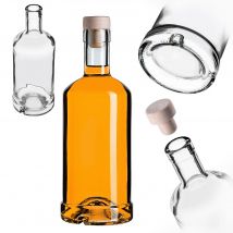 KADAX Bottiglia di vetro per alcol 500ml con tappo sintetico 10 pz