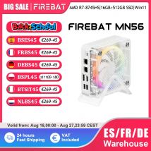 FIREBAT-MINI PC MN56, ordenador de escritorio con procesador AMD R7-8745HS, Windows 11, DDR5, 16GB + 512GB SSD, 8 núcleos, BT 5,2, WIFI6, HDMI, TYPE-C, USB