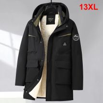 Winter Cargo Parkas Männer Dicke Fleece Jacke Mäntel Plus Größe 13XL Camp Parkas Wasserdicht Casual Winter Lange Jacke Männliche Große größe