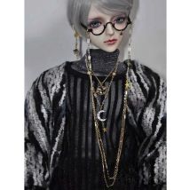 D03-P656 children toy BJD DD SD MSD 1/4 1/6 1/3 doll's Photo props Accessoriess gold Half-rim glasses 1pcs