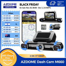 AZDOME Dash Cam M660 2K + 3*1080P 4CH DVR per auto GPS 5G Wifi integrato 128GB eMMC Controllo vocale 24 ore Monitor di parcheggio Super visione notturna