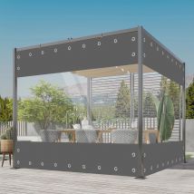 Telone impermeabile in PVC trasparente con occhielli 0,55 mm Tende per teloni esterni resistenti alle intemperie Copertura antipioggia per gazebo per portico per gazebo