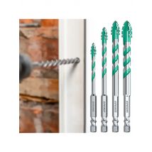 6/8/10/12mm 4-Blade Saw Tooth Eccentric Drill Bit Spirals High-Speed Dry Drilling Bits Set High Hardness Concrete Metal Drilling