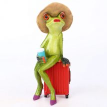 Lustige Harz langbeinige Frosch Figuren kreative Tiers tatuen Frosch Dame Musiker Yoga Home Tischplatte Wohnzimmer Dekoration Handwerk