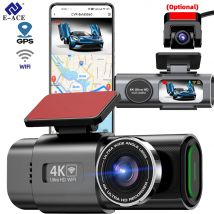 Dash Cam 4K GPS WIFI APP Visione notturna 24H Mini obiettivo posteriore opzionale Dashcam Videoregistratore DVR per auto per scatola nera