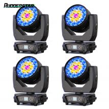 4PCS Zoom Wash Lights 19x15W Beam Moving Head Light Stage Lighting Projector RGBW LED Effect Light for Concert Theater Live Show