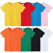 2-12 Jahre Sommer Kinder Kurzarm-T-Shirt aus Baumwolle Babykleidung Jungen Mädchen Einfarbiges Kleinkind-T-Shirt Kinder-Shirt Unifarbenes T-Shirt Oberteil