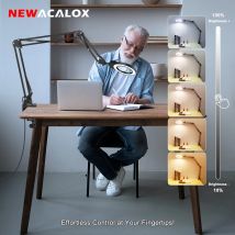 10-fache 5-fach beleuchtete Lupe, USB-Lupe in 5 Farben mit LED-Licht, flexible Klemm-Tischlampe zum Lesen, Arbeiten, Lernen