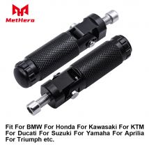 2 Pcs CNC Aluminum Motorcycle Footpegs Universal Folding Footrests