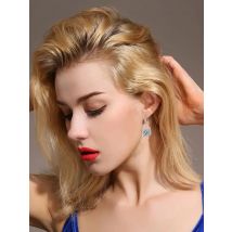 New Fashion Fine Zircon Square Drop Earrings 925 Sterling Silver Women Jewelry Gift Round Crystal Luxury Pendant Hook Eardrop