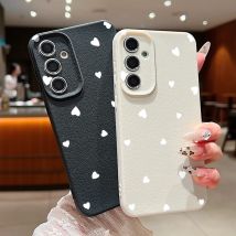 Cover con Cuori Bianchi per Samsung Galaxy S24 S26 S23 Ultra S25 Edge S22 S21 FE A56 A15 A16 A34 A35 A17 A37 A57 A54 A55 5G