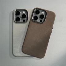 Metalllinse, Flanellfaser, magnetisch, stoßfest, Ledertasche für iPhone 17, Air 16, 15, 14, 13, 12, Pro Max, Magsafe Wireless Charge Cover