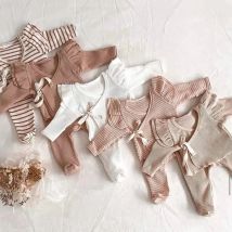 Newborn Girl Clothing Sets For Kids Knitted Cute Top Pants Suit Baby Girls Outfits White CostumeChildren Clothes Winter Spring