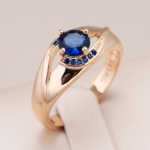 Kinel ungewöhnliches Design glänzend blau natürliche Zirkon ringe für Frauen Roségold Farbe Luxus Hochzeits feier täglichen Schmuck Zubehör