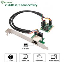 IOCREST Mini PCIe 2,5 GB Ethernet-Karte 2,5 GBase-T Gigabit-Netzwerkadapter mit 1 Port 2500 Mbit/s RJ45 LAN-Controllerkarte