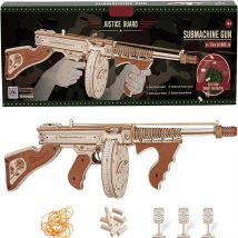 Robotime 3D-Holzpuzzle Thompson Maschinen-Spielzeugmodellbausätze mit Gummiband für Erwachsene