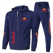 Red Bull Racing Logo Stampa Abbigliamento sportivo da uomo Felpa con cappuccio Felpa con zip + Pantaloni Tuta da 2 pezzi Tuta Red Bull personalizzata per sport estremi