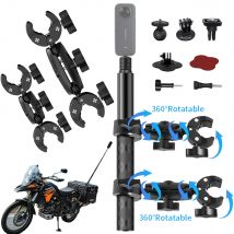 Zestaw mocowania motocyklowego do Insta360 X5 X4 X3 X2 RS DJI GoPro Podwójny Zacisk Kierownicy Selfie Stick do Insta 360 Akcesoria Mocujące