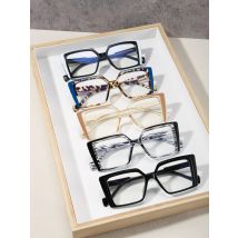 5 Stück Damen Acryl Farbe Clash Square trend ige Mode Anti-Blaulicht Brille für das tägliche Lesen und Arbeiten Pendeln