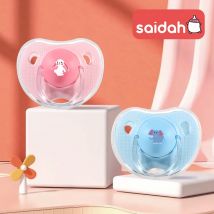 I più piccoli a forma di pollice con motivo a cartoni animati leniscono il ciuccio per la dentizione in silicone per bambini appena nati