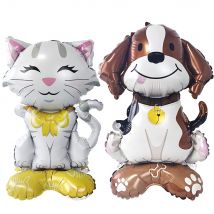 Palloncino animale in piedi Simpatico cartone animato Cane Gatto Palloncino Decorazione festa di compleanno per bambini Forniture Ragazzi Ragazze Regali di favore