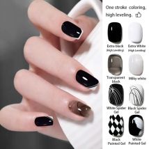 15mlnormal Nagellack schwarz milchig weiß Gelee Thermo Gel politur Dec klack UV Sirup Gel semi permanente Lack Nail Art Materialien