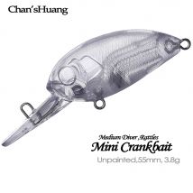 Chan'shuang 20pcs unbemalte Rohlinge Köder 55mm 3,9g mittlerer Taucher schwimmender Mini Kurbel köder DIY handgemachte künstliche Angel köder