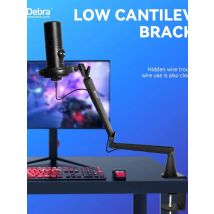 Microphone Boom Stand Adjustable Free Disassembly Desk Live Broadcast Stand With Built-in Cable Storage Tray Desktop Stand