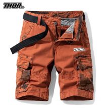 THORSOL Männliche Radfahren Shorts Sommer Baumwolle Atmungsaktive Mtb Hosen Männer Casual Shorts Fahrrad Kleidung Rennrad Cargo Böden Orange