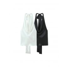 BSAY Satin Texture Top for Women Fashion Summer Halter Sleeveless Backless Camisole Tank Chic Female Sexy Streetwear Vest Mujer