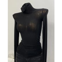 Dünnes, weiches amerikanisches Langarm-T-Shirt mit hohem gestapeltem Ausschnitt, enge Perspektive, Unterhemd für Damen, Slim-Fit-Tops, sexy Streetwear