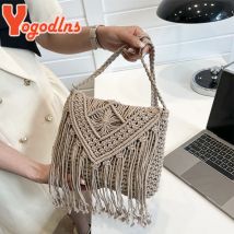SummerTassel Stroh Tasche Frauen Handarbeit Gewebt Schulter Tasche Sommer Kintted Strand Tasche Urlaub Dame Schulter Tasche Handy Tasche
