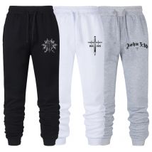 Jogginghose mit Kreuzmuster für Herren, christliches sportliches Training, Laufen, Jogger, Trainingshose, lässige, bequeme Hose aus Baumwollmischung