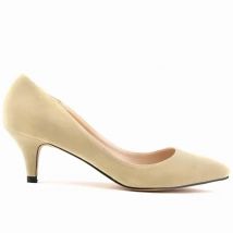 Große Damen-Pumps, einfarbig, klassisch, 5 cm, niedrige High Heels, atmungsaktiv, Slip-On, spitze Zehen, Stiletto, weibliche Arbeits- und Hochzeitsschuhe