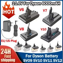 6000mAh 21.6V per Dyson V6 V7 V8 V10 batteria ricaricabile SV09 SV10 SV11 SV12 aspirapolvere portatile Adattatore caricabatteria
