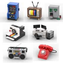 Creative Retro Bricks Television Telephone Camera MOC Building Blocks Toys for Children Birthday Gifts