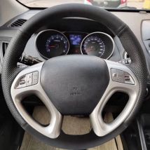 Handgenähter Mikrofaser-Leder-Lenkradbezug für Hyundai ix35 Tucson 2011 2012 2013 2014 2015, Lenkradgehäuse
