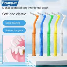 10 Stück Fawnmum L-förmige Interdentalbürste, Draht, kieferorthopädische Interdentalbürste, kieferorthopädische Zahnbürste, Mundpflege mit weichen Borsten