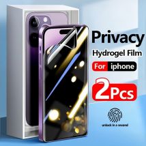 2Pcs Privacy Screen Protector for iPhone 17 16 15 14 Pro Max Soft Hydrogel Film For iphone 13 12 11 Pro Mini XR XS Max Film