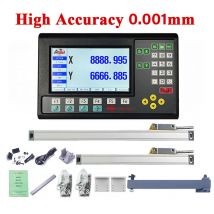 Alta precisione 5um/1um 2 assi LCD Dro Set tornio fresatura lettura digitale Monitor e 2 pezzi scala lineare codificatore lineare righello digitale