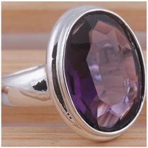 Einfache weibliche große lila Zirkon Stein Ring Sterling Silber Farbe runde Kreis Fingerringe für Frauen versprechen Hochzeits schmuck