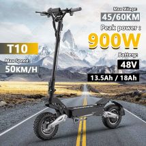 OOTD T10 E-Scooter 900W Potenza di picco 48V 13,5/18 Ah Batteria Display a LED Scooter elettrico per adulti Scooter per pneumatici fuoristrada da 11 pollici