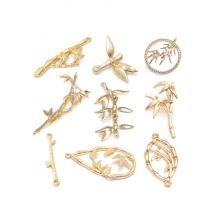 18K Gold Color Brass Bamboo Charms Pendants High Quality Diy Jewelry Making Supplies Necklace Earrings Accessories for Women