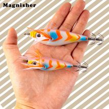 Magnisher Plastic Squid Fishing Lures Luminous Paint Hard Artificial Baits 7.5cm/10cm Floating Squid Baits Rattle Lure Tackle