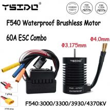  F540 Sensorless Waterproof Brushless Motor 3000/3300/3930/4370KV w/ 60A ESC Combo for 1/10 RC Car Traxxas Axial Off-road Cars