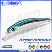 Hunthouse Minnow Jerkbait Künstler Hartköder Seebarsch sinkende Wobbler Angelköder Köder 70 mm/80 mm/105 mm Isca Pesca Fischgerät